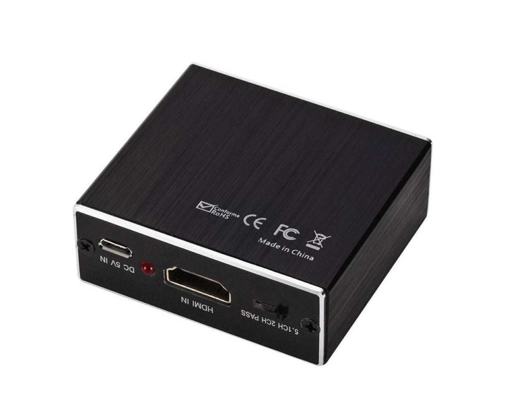 4K HDMI-compatible to HDMI-compatible Optical SPDIF 3.5mm Audio Extractor Converter Splitter Adapter Black