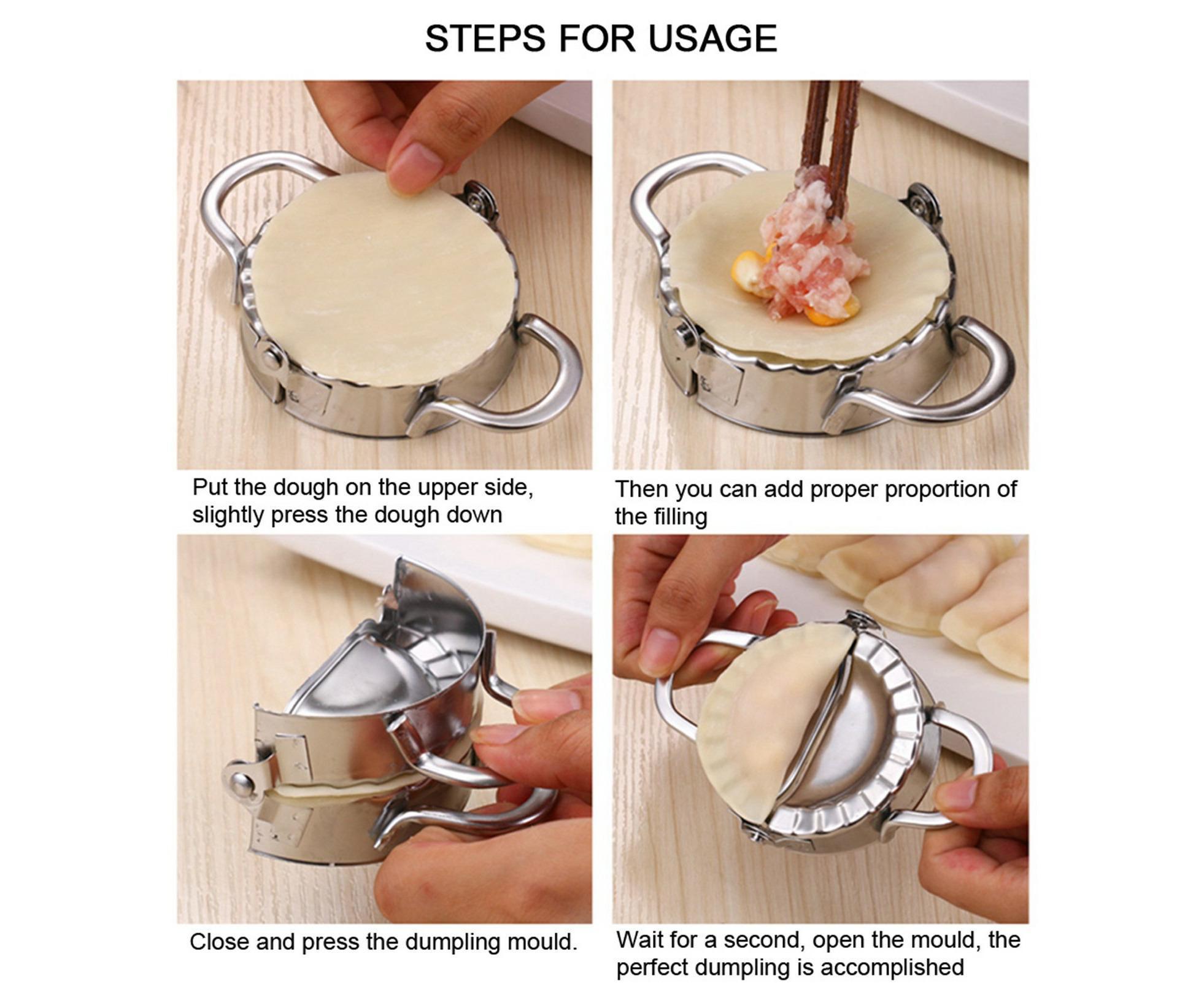 Kitchen Stainless Steel Dumpling Dough Mould Make Fruit Pie Press Pastry Tools(Large Size)
