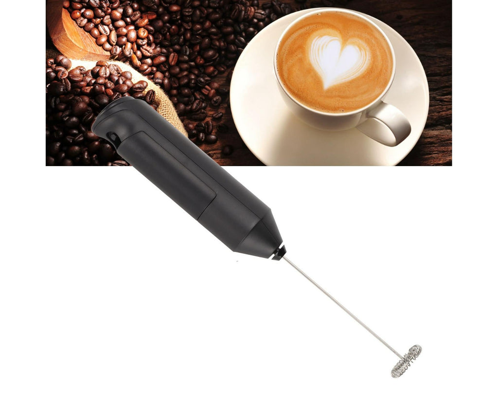 Stainless Steel Handheld Milk Frother, Electric Whisk & Drink Mixer with Bracket for Coffee