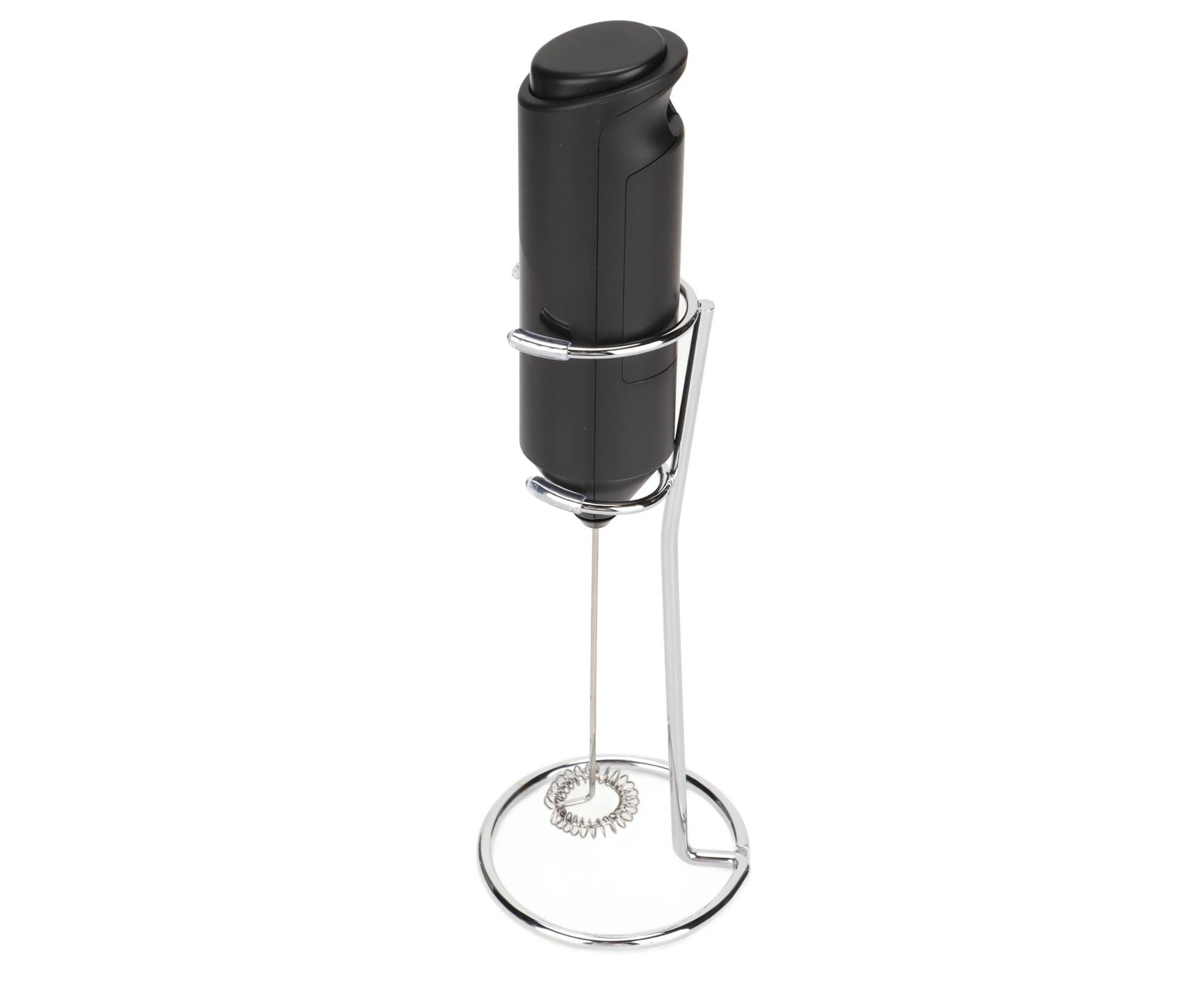 Stainless Steel Handheld Milk Frother, Electric Whisk & Drink Mixer with Bracket for Coffee