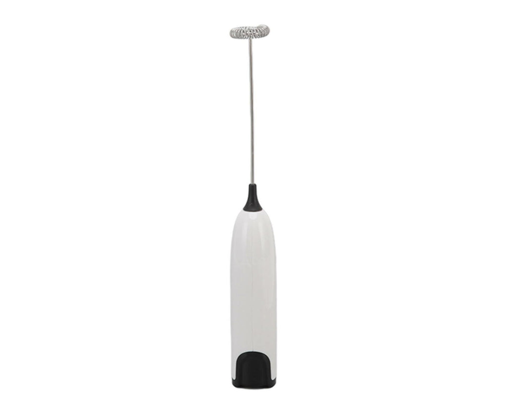Household Electric Milk Frother, Automatic Handheld Foam Maker, Coffee Stirring Bar, Kitchen Drink Foamer (White/Black)