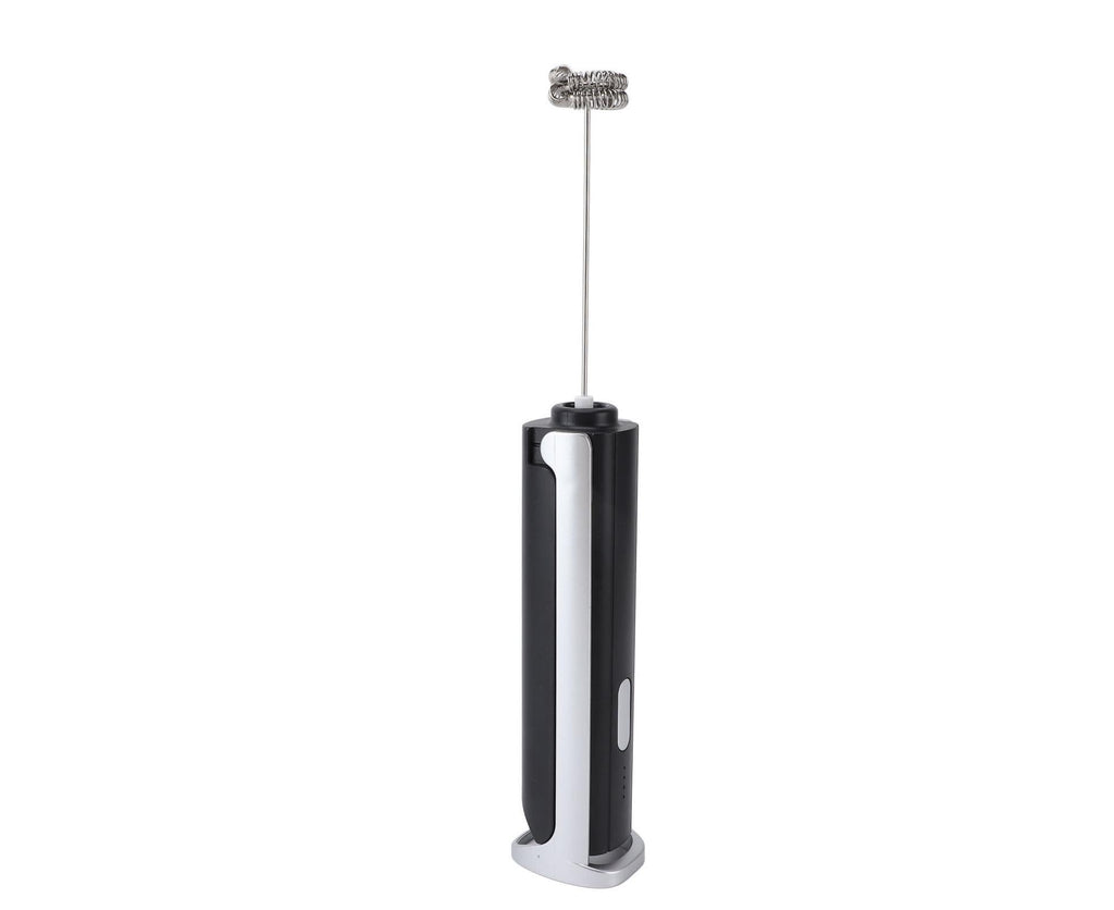 Handheld Milk Frother, Black, Dual Hoop Head, 3 Adjustable Gears, Electric Foam Maker for Coffee