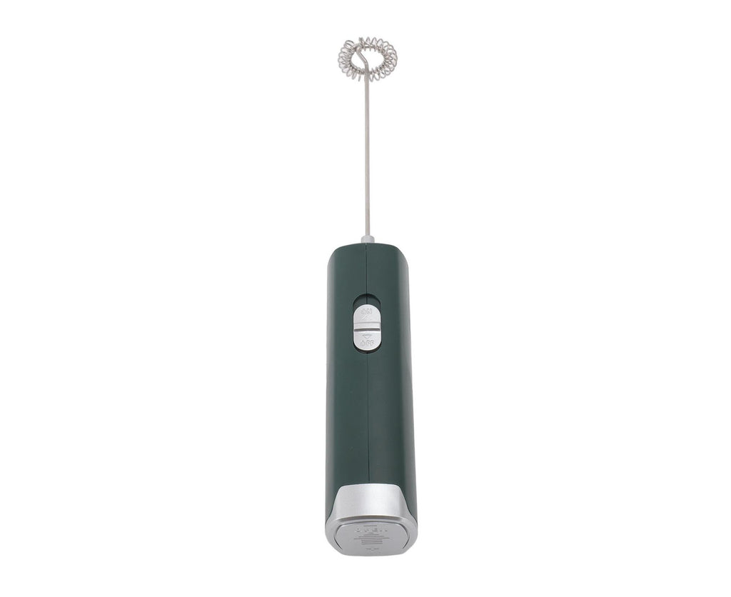 Electric Milk Frother, Multifunctional, Low Noise Mini Hand Wand for Coffee, Lattes, & Hot Chocolate, Dark Green