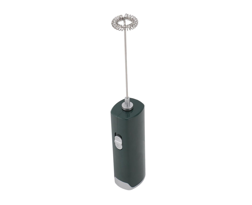 Electric Milk Frother, Multifunctional, Low Noise Mini Hand Wand for Coffee, Lattes, & Hot Chocolate, Dark Green