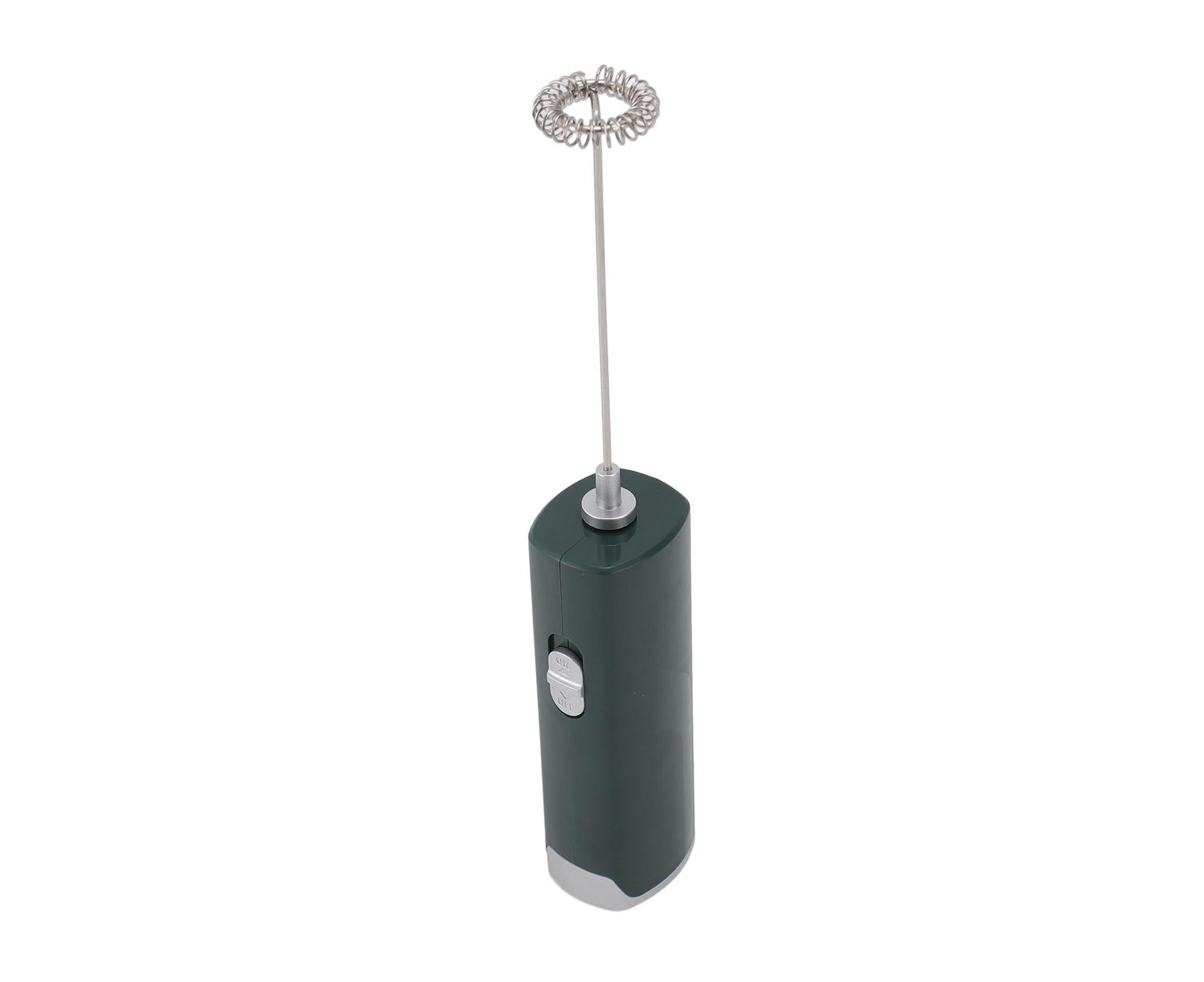 Electric Milk Frother, Multifunctional, Low Noise Mini Hand Wand for Coffee, Lattes, & Hot Chocolate, Dark Green