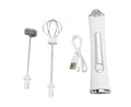 Electric Milk Frother, USB Rechargeable, 3 Speeds, Stainless Steel, Silent Portable Handheld Foam Maker for Coffee & Egg Beverage