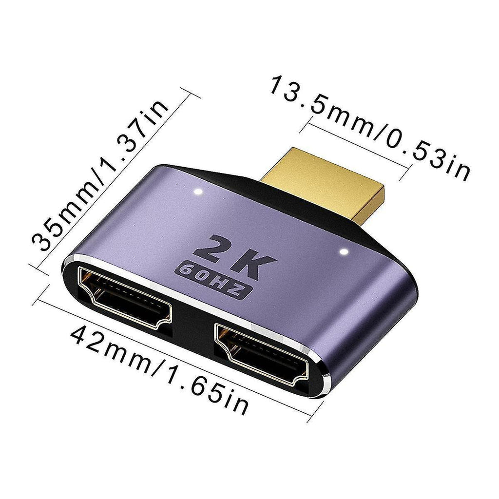1 In 2 Out HDMI Splitter Adapter 60Hz