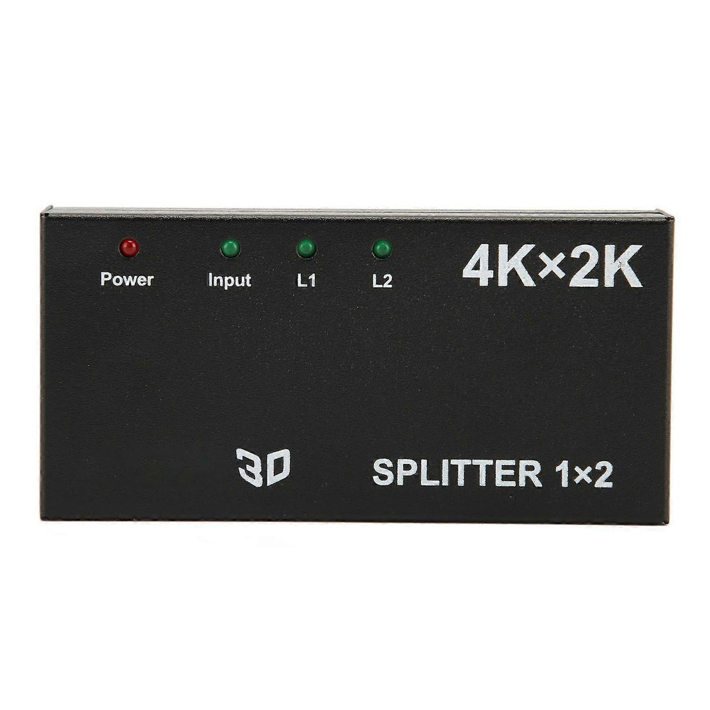 1 In 2 Out 4K HDMI Splitter with AC Adapter