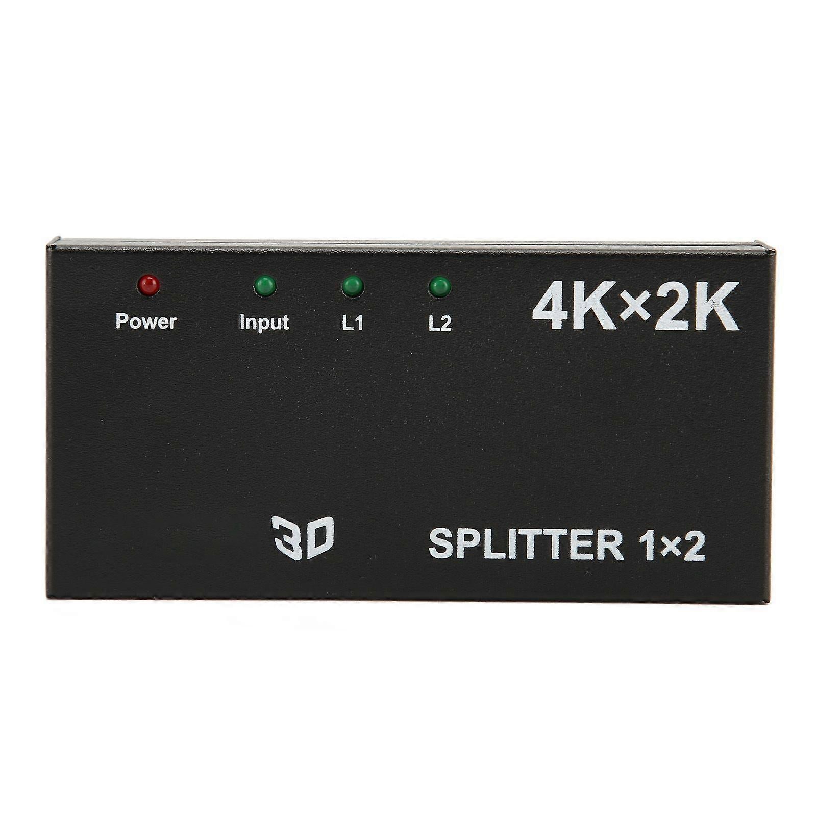 1 In 2 Out 4K HDMI Splitter with AC Adapter