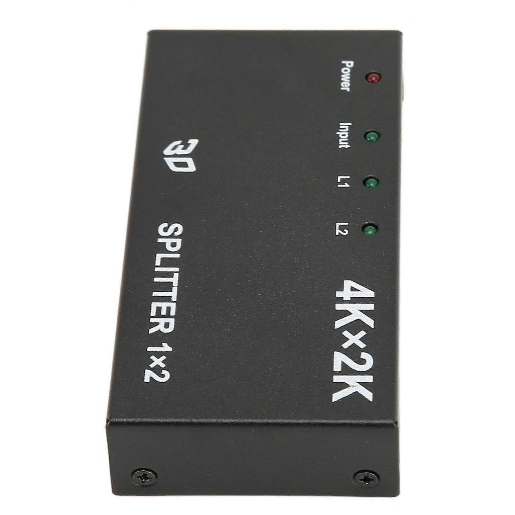 1 In 2 Out 4K HDMI Splitter with AC Adapter