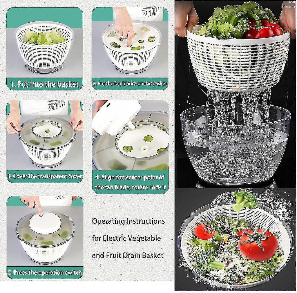 4.5L Electric Vegetable Spin Dryer - USB Rechargeable