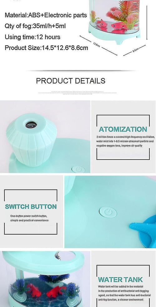 460ml USB Air Humidifier with Colorful Night Light, Cool Mist Maker