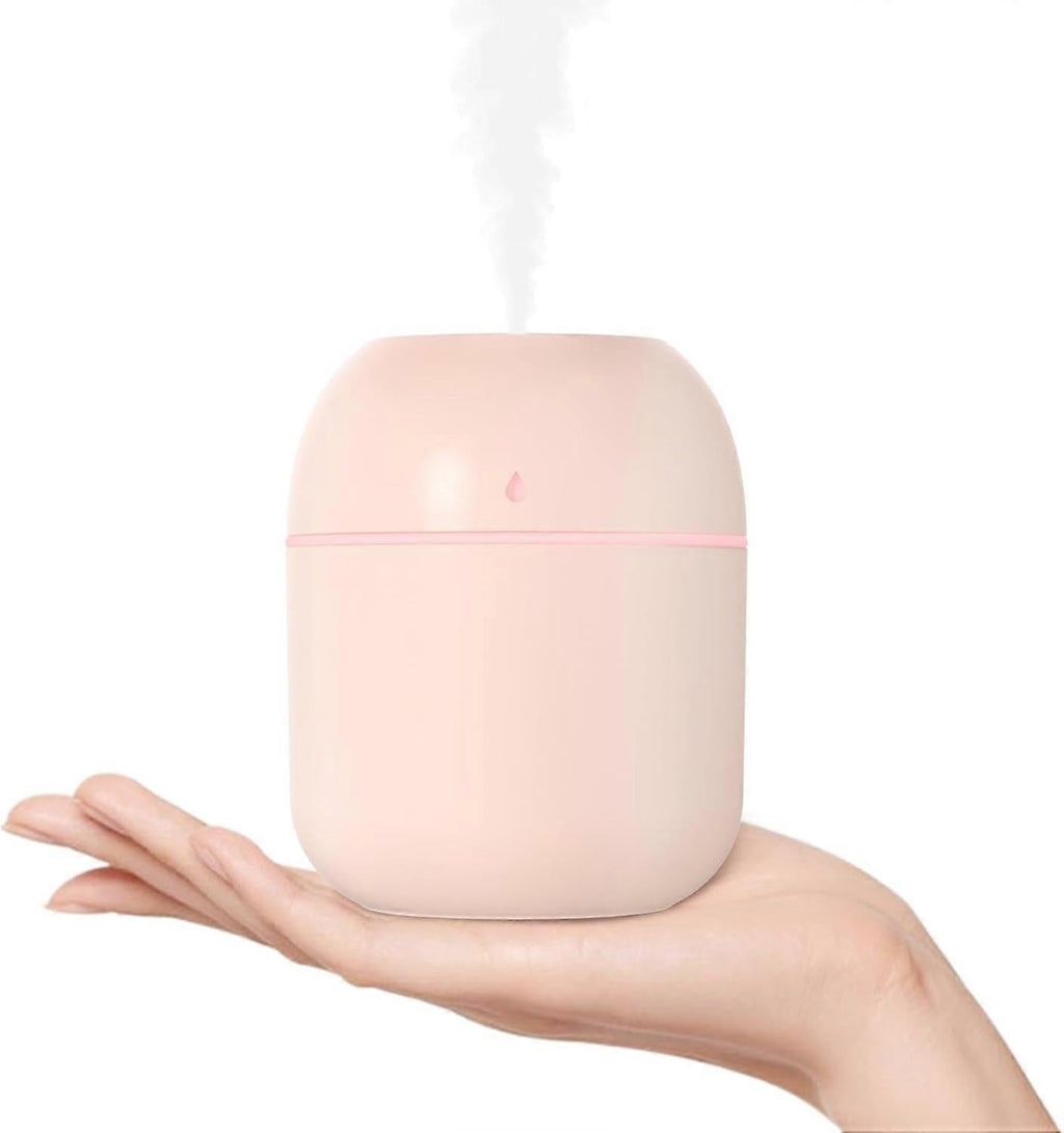 220ml Pink Air Humidifier for Bedroom, Simple USB Mini Mist Humidifier