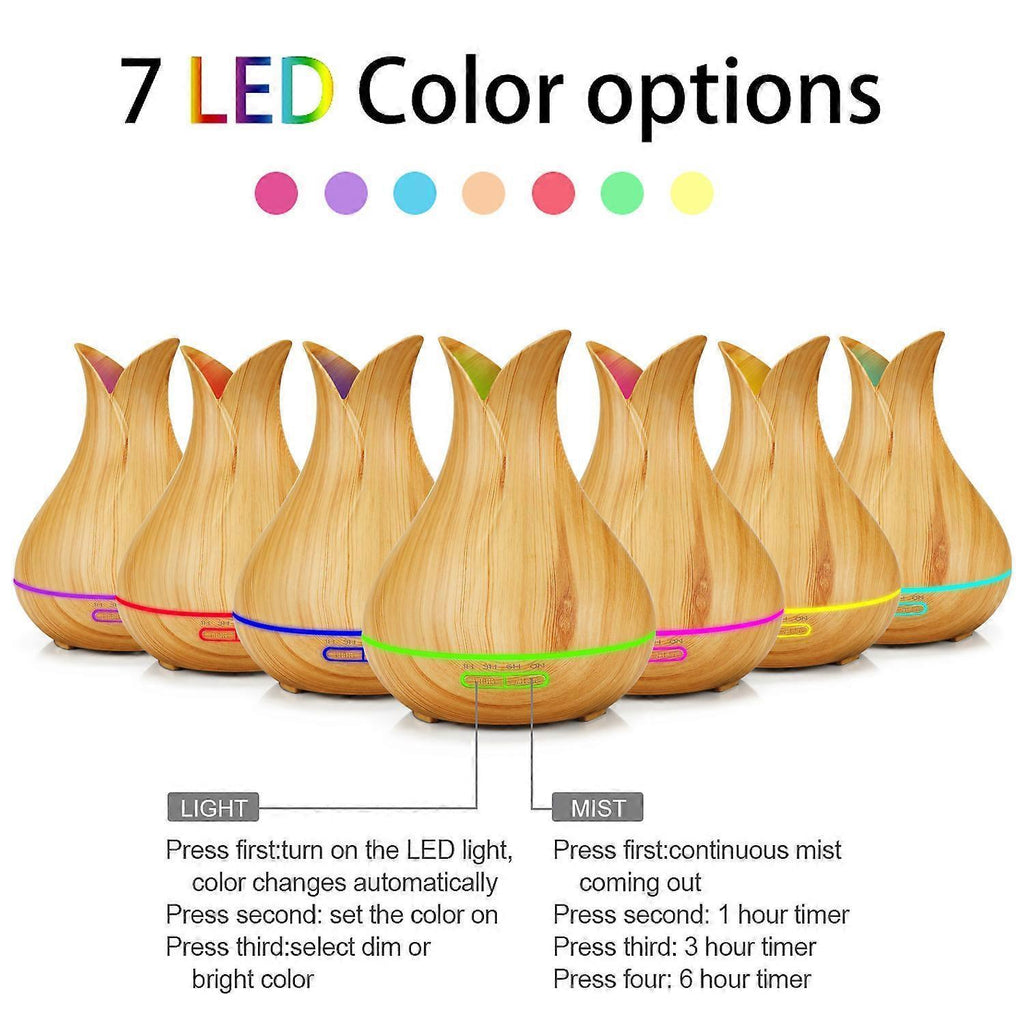 Light Wood Aroma Humidifier, Ultrasonic Air Mist Diffuser