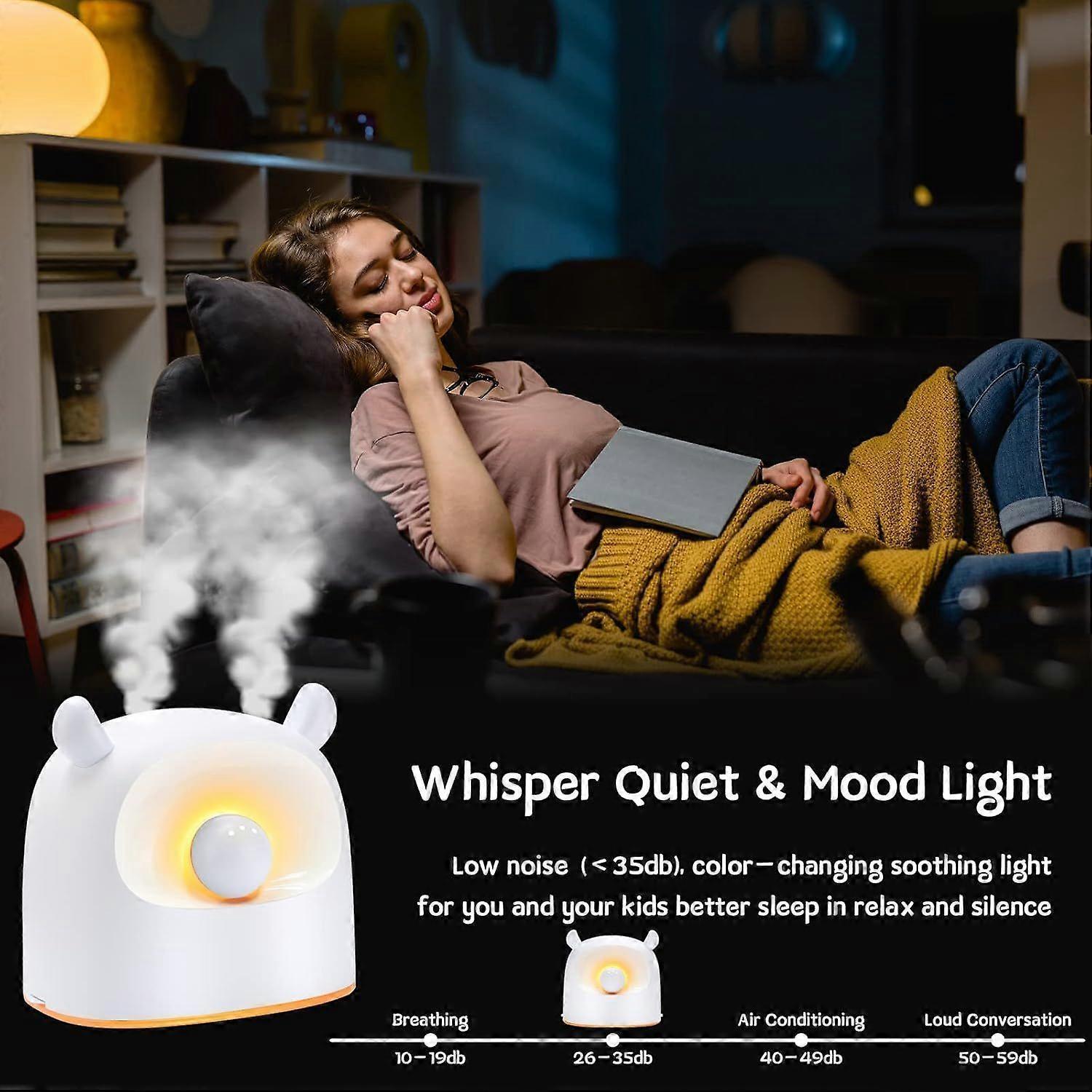 500ml Quiet White Humidifier for Bedroom, Plants, Babies Room
