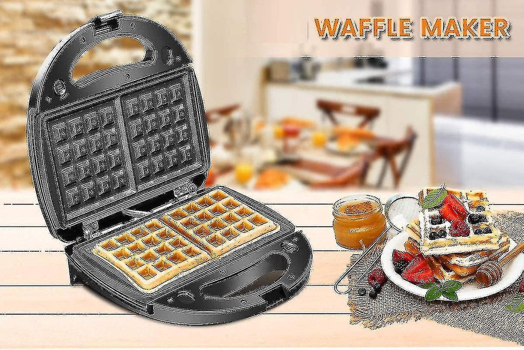 Waffle & Sandwich Maker - 2-in-1 Waffle Iron Panini Press Toaster Breakfast Machine