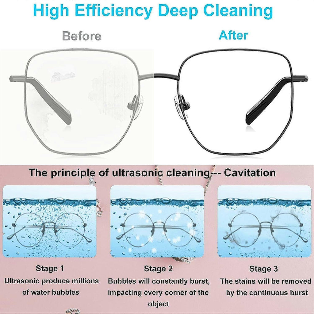 45kHz Ultrasonic Jewelry & Eyeglass Cleaner with 18oz Large Capacity