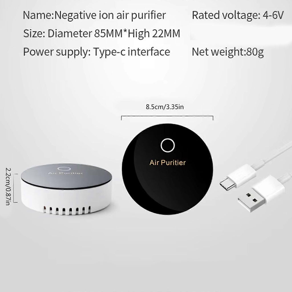 USB Rechargeable Mini Air Purifier Desk Car Portable Compact Air Cleaner