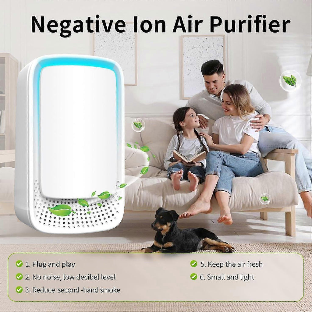 Plug In Negative Ion Air Purifier Bedroom Home Odour Smoke Remover Mini