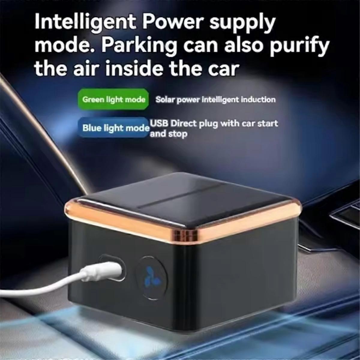 Solar Car Air Purifier USB Ioniser Oxygen Bar Odour Remover Compact