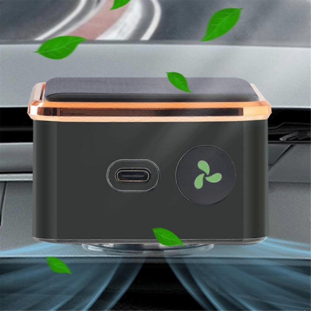 Solar Car Air Purifier USB Ioniser Oxygen Bar Odour Remover Compact
