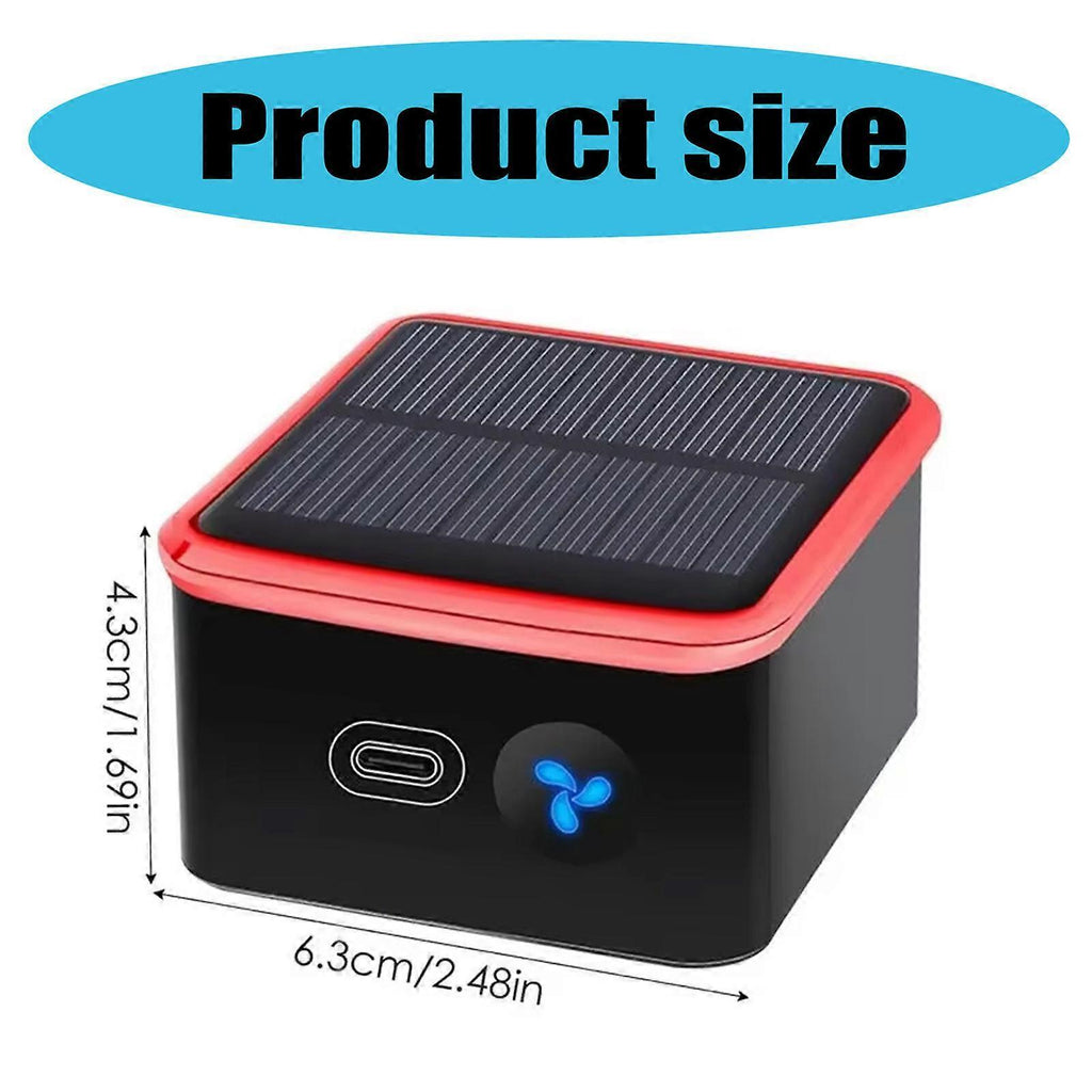 Solar Rechargeable Air Purifier Desk Car Kitchen Portable Ioniser Red