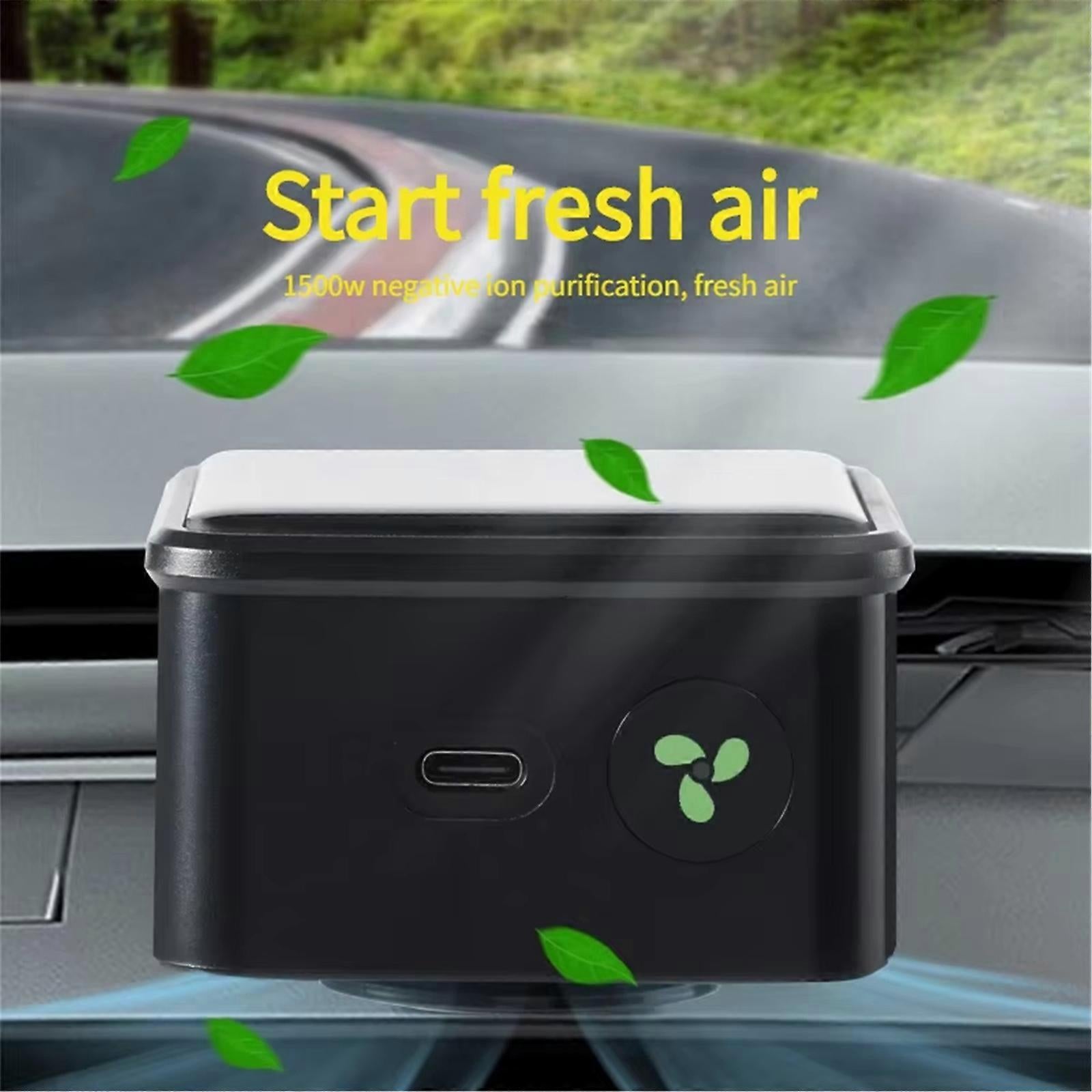 Solar Rechargeable Air Purifier Desk Car Kitchen Portable Ioniser Red
