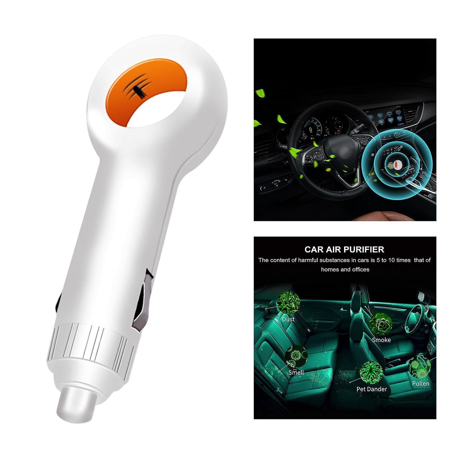 Mini Car Air Purifier Negative Ion Ioniser Odour Remover Vehicle Home White