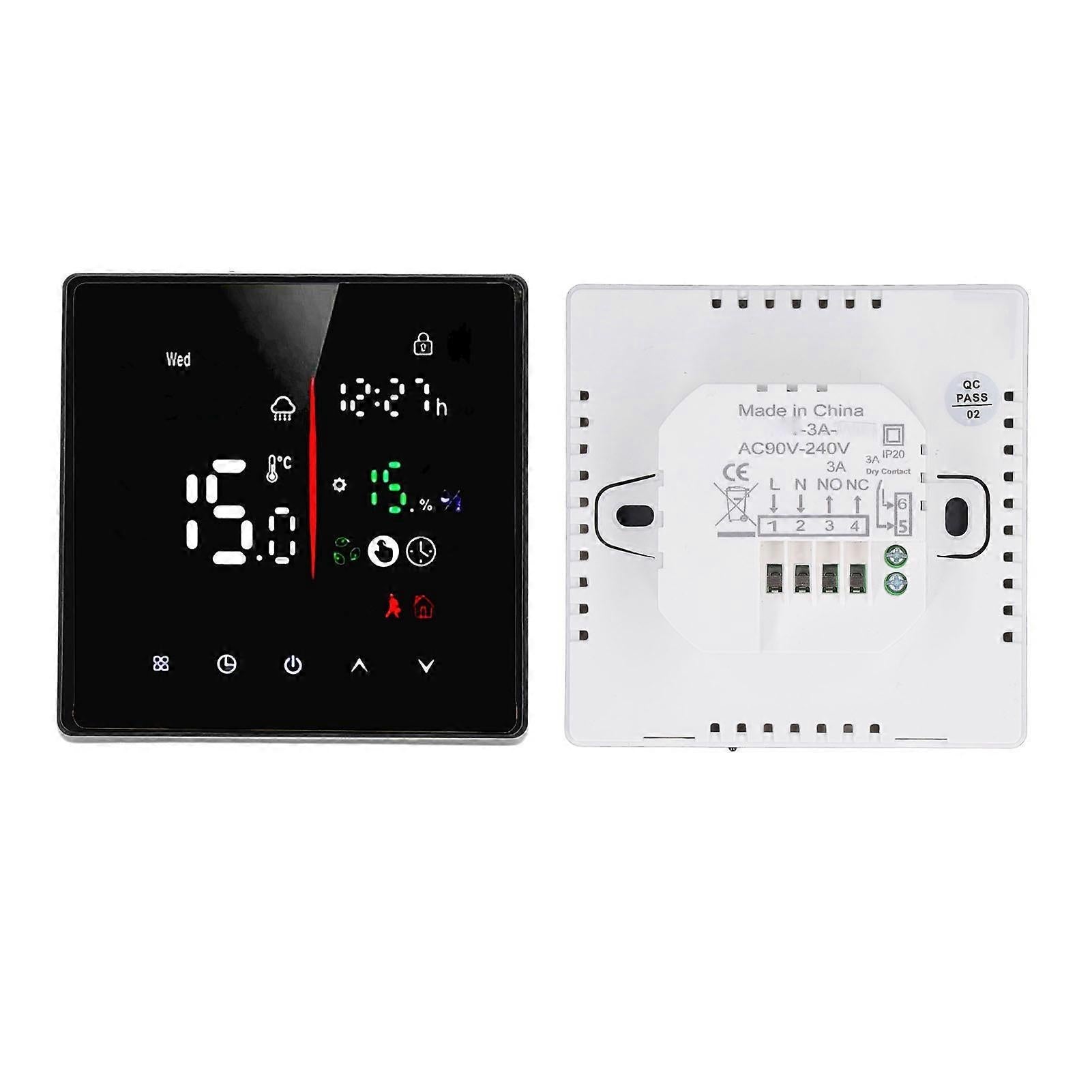 Touch Screen Wall Thermostat Temperature Controller for Water Floor Heating AC90-240V