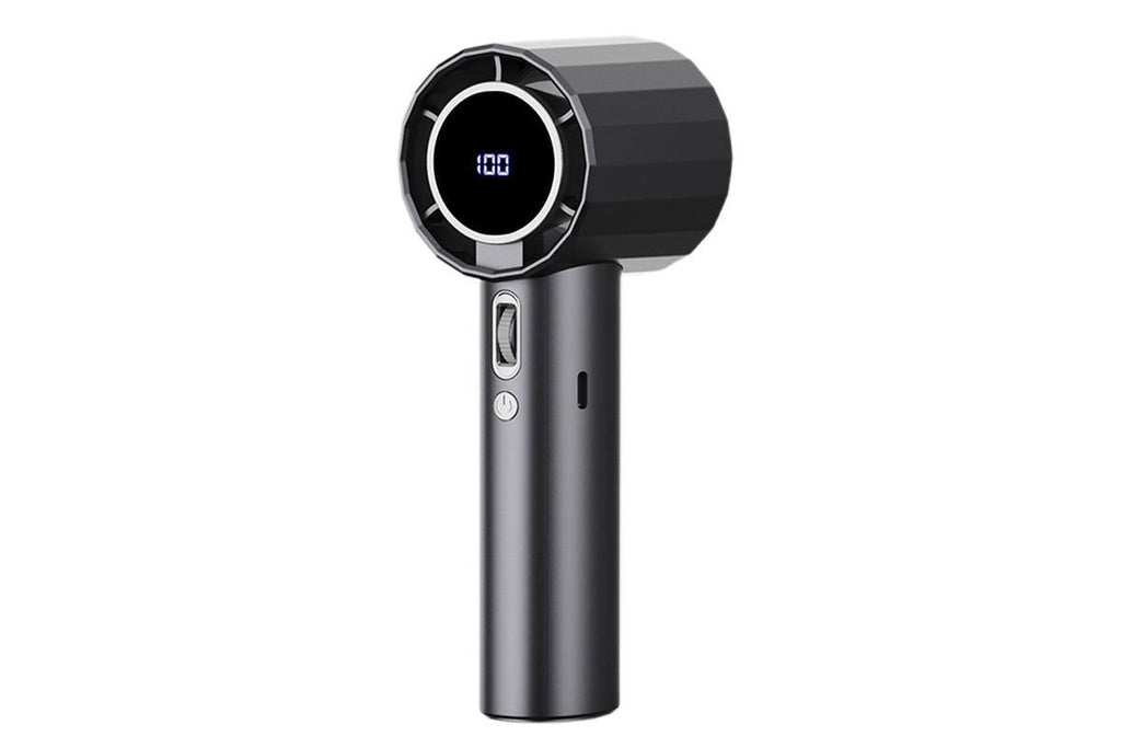 Portable Handheld Turbo Fan Windy Speed Adjustable Mini Personal Battery Operated Fan -Grey
