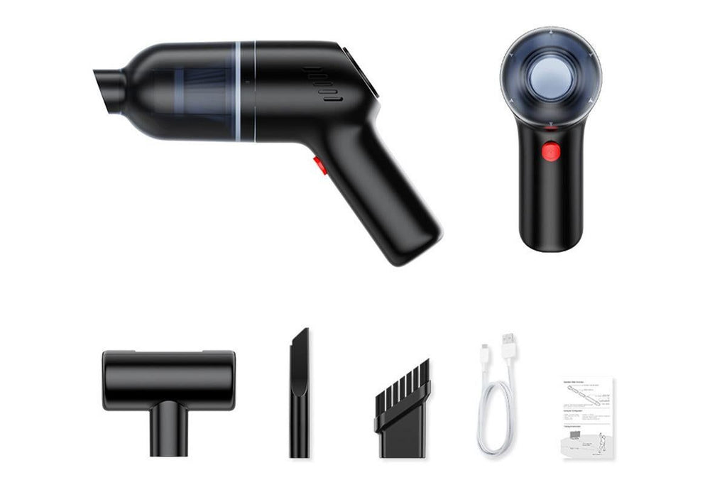 Handheld Car Vacuum Cleaner 9000Pa Rechargeable Portable Cordless Duster - Black