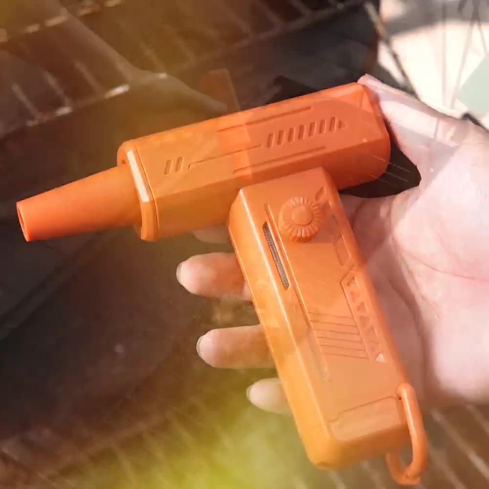 Electric Air Duster 2-in-1 130000RPM Mini Blower LED Camping Car Orange