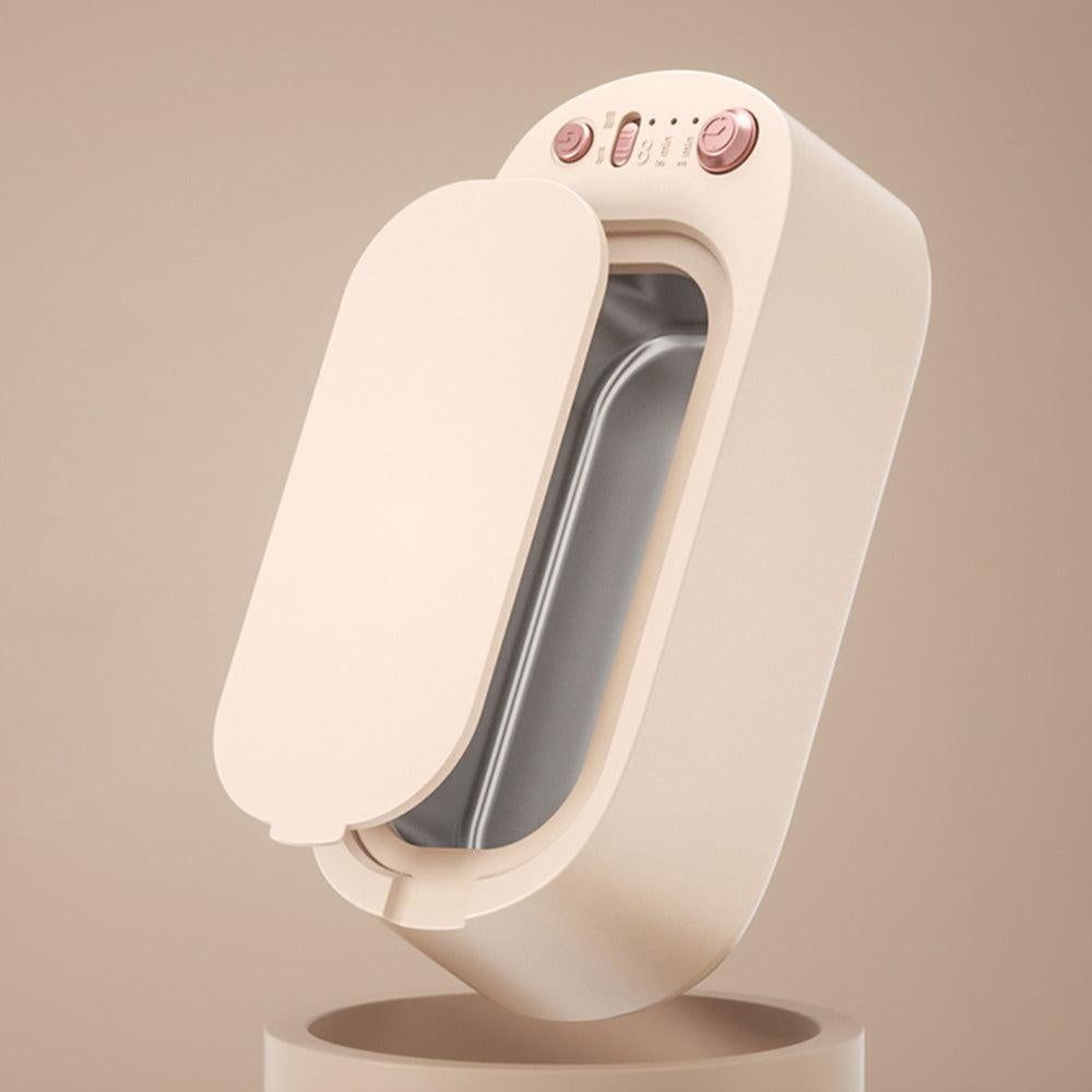 45KHz Ultrasonic Jewelry Cleaning Machine for Jewelry Eyeglasses Rings Pink