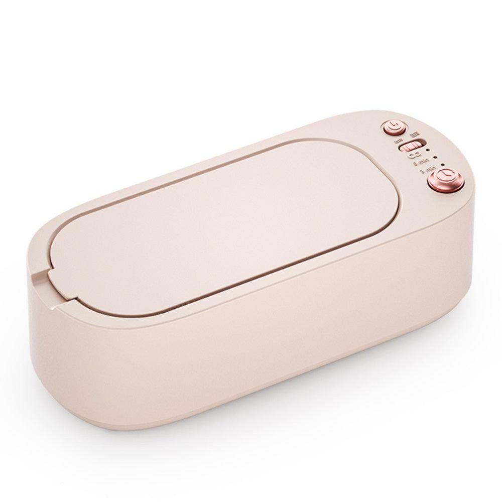 45KHz Ultrasonic Jewelry Cleaning Machine for Jewelry Eyeglasses Rings Pink