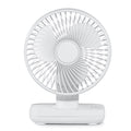 4-Speed Air Circulator Desk Fan Rechargeable Quiet Table Fan for Home Office Dorm White