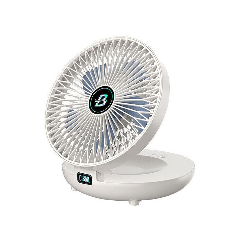 3-Speed Adjustable Air Circulator Fan Foldable Wall Hanging Fan Rechargeable Desktop Cooling Fan Blue
