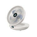 3-Speed Adjustable Air Circulator Fan Foldable Wall Hanging Fan Rechargeable Desktop Cooling Fan White