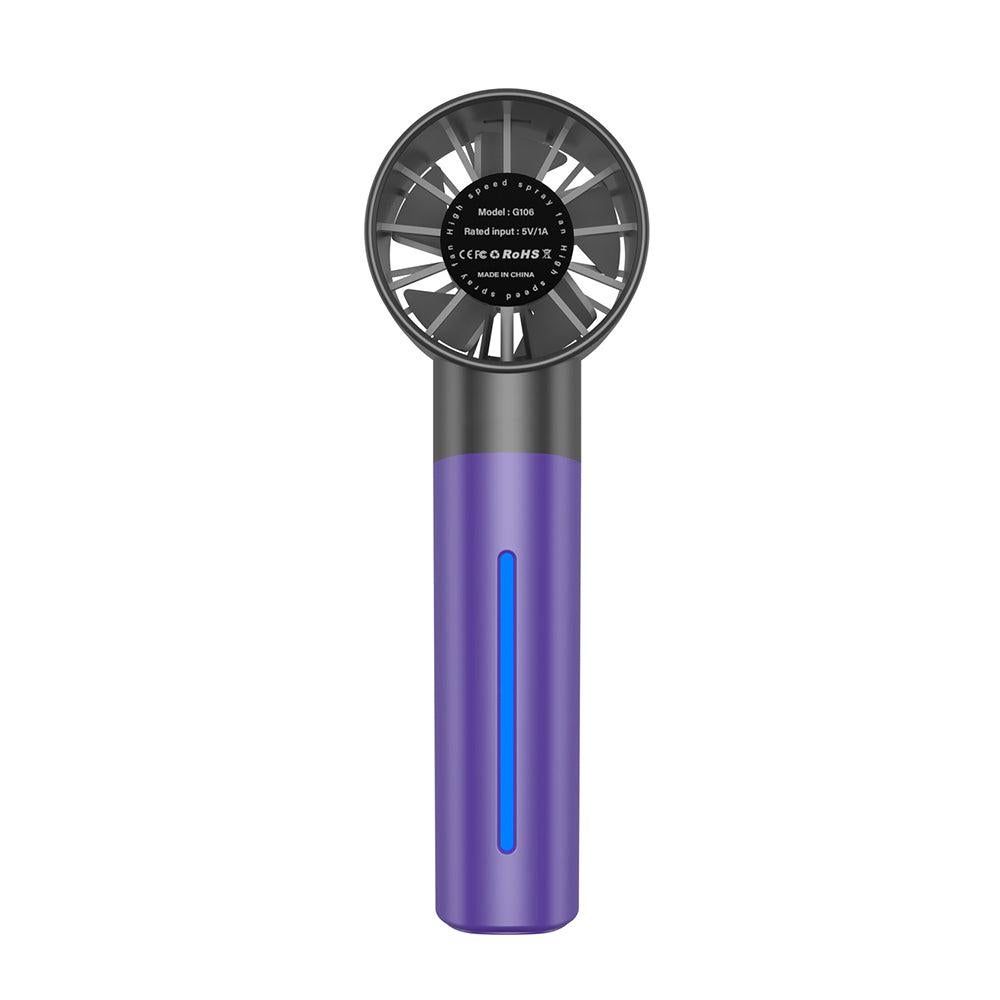 Portable High-Speed USB Mist Fan - Rechargeable Cooling Fan for Travel Office & Home Black