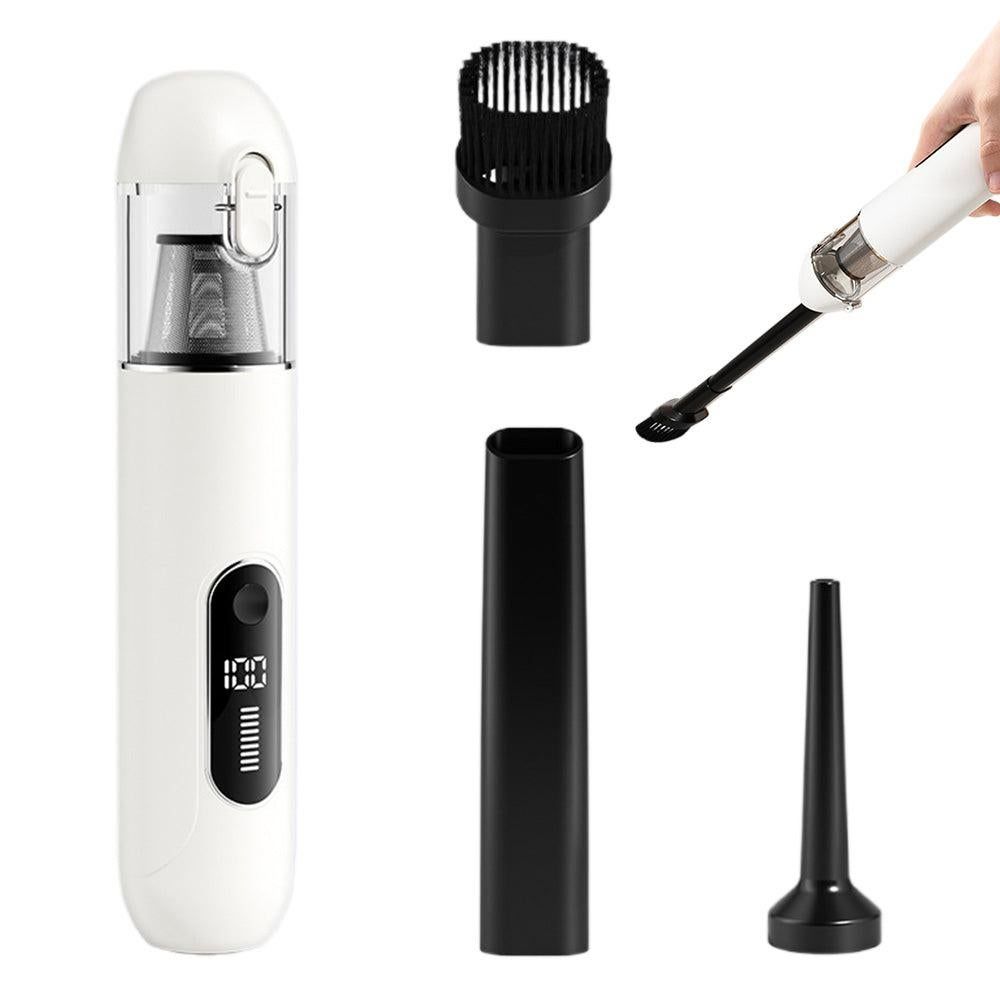2-Mode Adjustable Cordless Handhtaeld Vacuum Cleaner Set Portable Digital Display Dust Cleaner for Car Home Grey