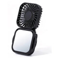 Mini Foldable Neck Hanging Fan Portable USB Rechargeable Personal Cooler Black