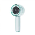 Mini Transparent Handheld Fan with LED Color Display and Rechargeable Battery Green