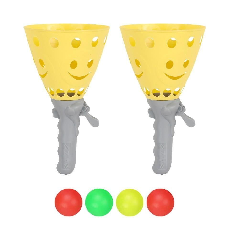 Catch Ball Game with 2 Catch Launcher Baskets and 4 Balls Pink