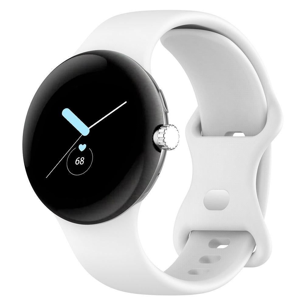 For Google Pixel Watch 1 / 2 Soft Replacement Strap Silicone Sport Watch Band White - L