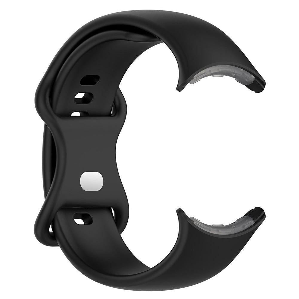 For Google Pixel Watch 1 / 2 Soft Replacement Strap Silicone Sport Watch Band Black - S