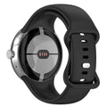For Google Pixel Watch 1 / 2 Soft Replacement Strap Silicone Sport Watch Band Black - L