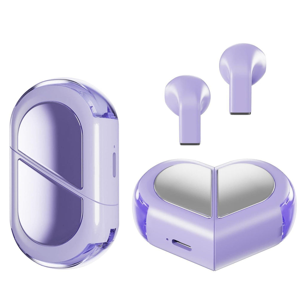 K520 deformable cute heart-shaped bluetooth headset tws compact stereo - pink