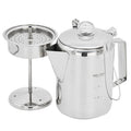 1.2L 9-Cup Stainless Steel Camping Percolator Coffee Pot Stovetop Coffee Maker 1Pc