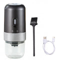 1pc Portable Electric Burr Coffee Grinder Grey 18.8cm 13W USB Rechargeable