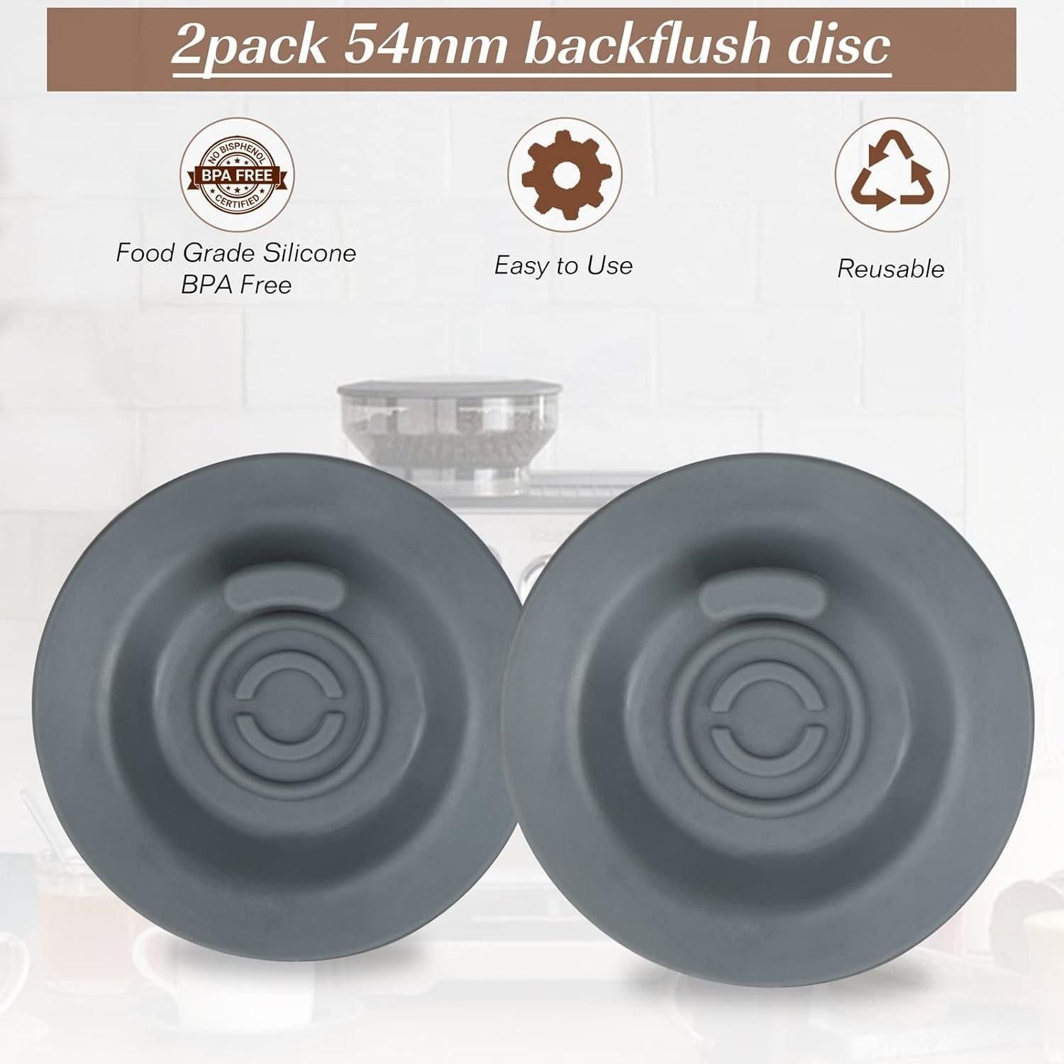 2-Piece 54mm Grey Coffee Machine Reverse Rinse Cleaning Tablet compatible with Breville 8/9