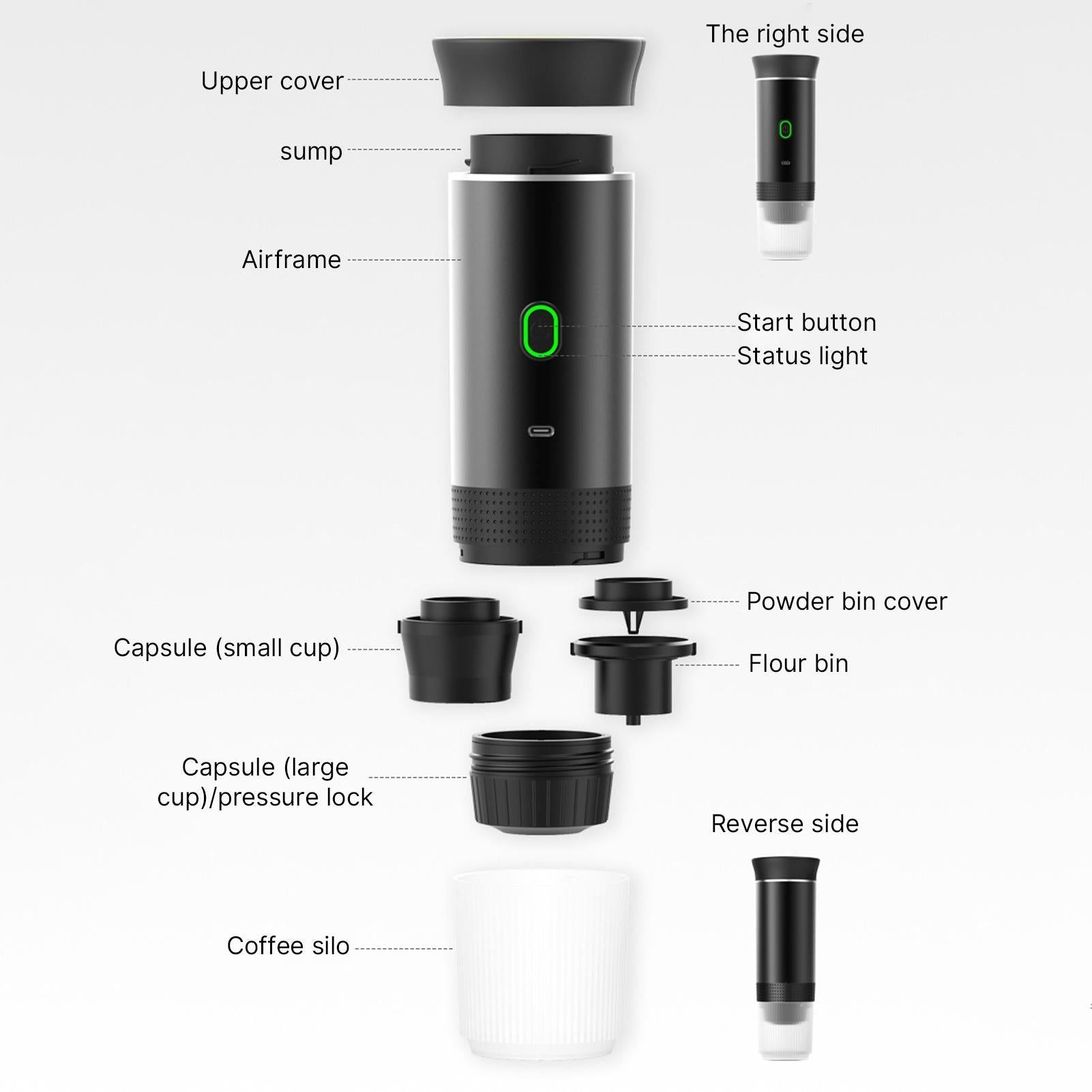Portable Coffee Machine For Car Home Travel 3 In 1 Cordless Electric Coffee Maker Work